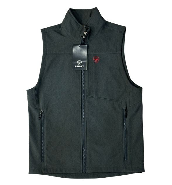 Ariat Men's Logo 2.0 Softshell Vest – Charcoal/Americana Western Vest