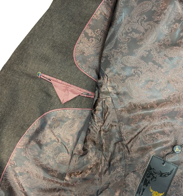 BC1 Collection Men's Yucateco Blazer Brown - Interior Lining