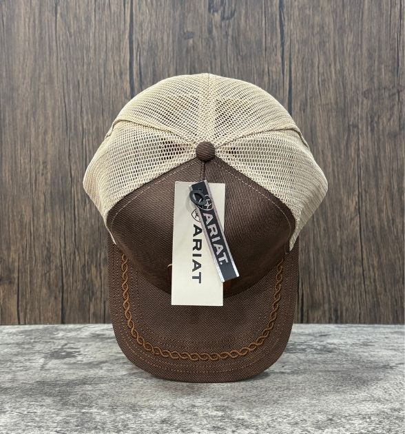 Ariat Men's Brown & Tan Trucker Cap | Western Mesh Back Hat