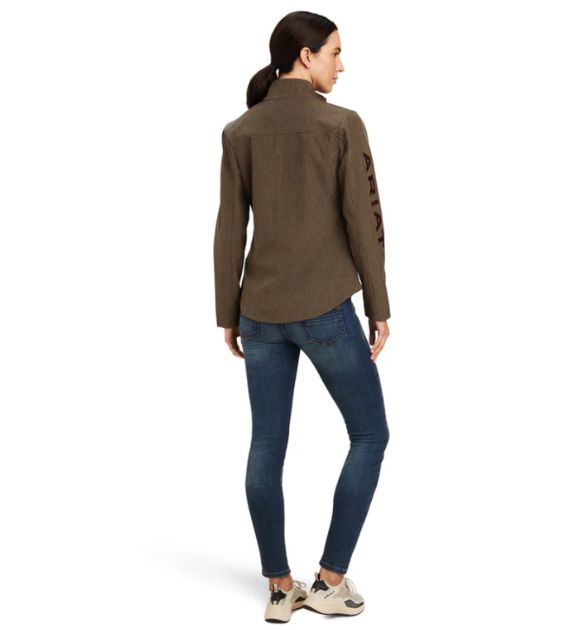 Ariat Women's New Team Softshell Jacket Banyan Bark Heather, Brown