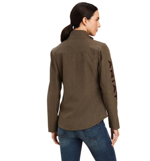 Ariat Women's New Team Softshell Jacket Banyan Bark Heather, Brown