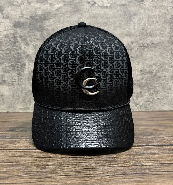 Cuadra Men's Black Snapback Cap | Logo Pattern