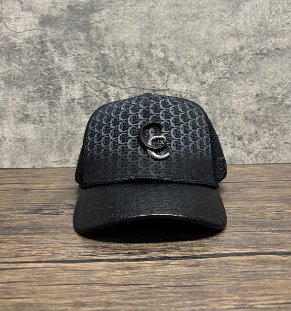 Cuadra Men's Black Snapback Cap | Logo Pattern