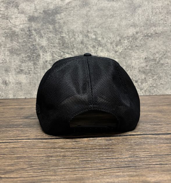 Cuadra Men's Black Snapback Cap | Logo Pattern
