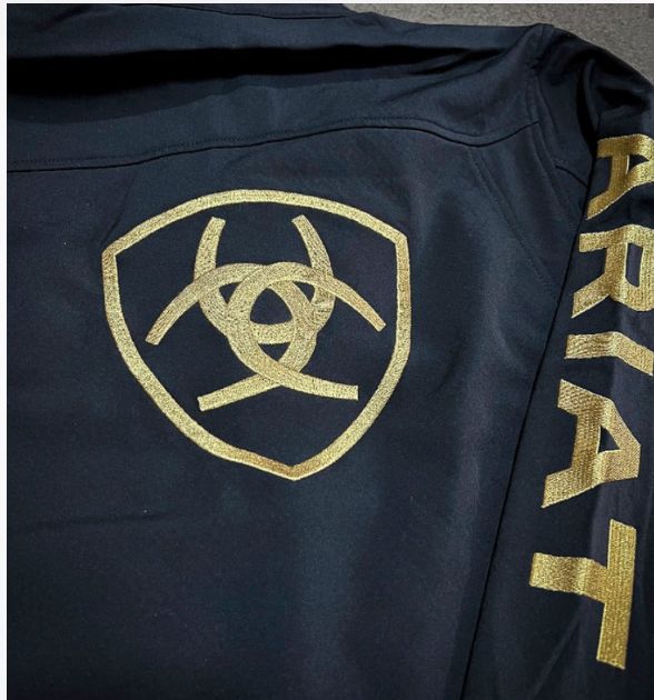 Ariat Women's Classic Team Softshell Brand Jacket, Black/Gold