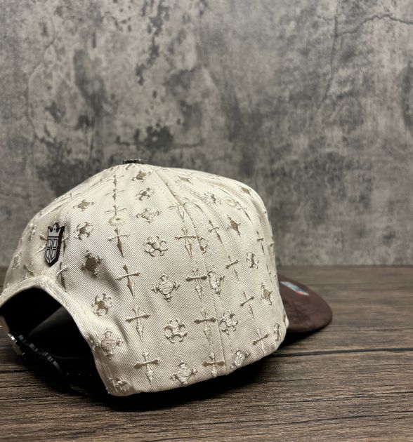 Bigg Boss Men's LA Cross Snapback Cap – Beige & Brown | Western Hat