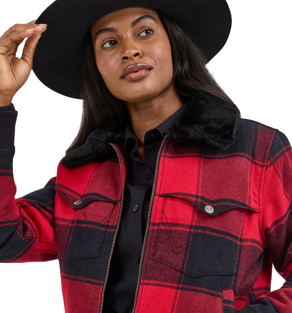 Wrangler Women's Red & Black Plaid Jacket | Western Country Jacket