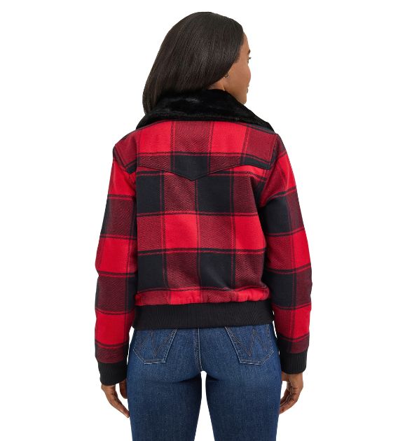 Wrangler Women's Red & Black Plaid Jacket | Western Country Jacket