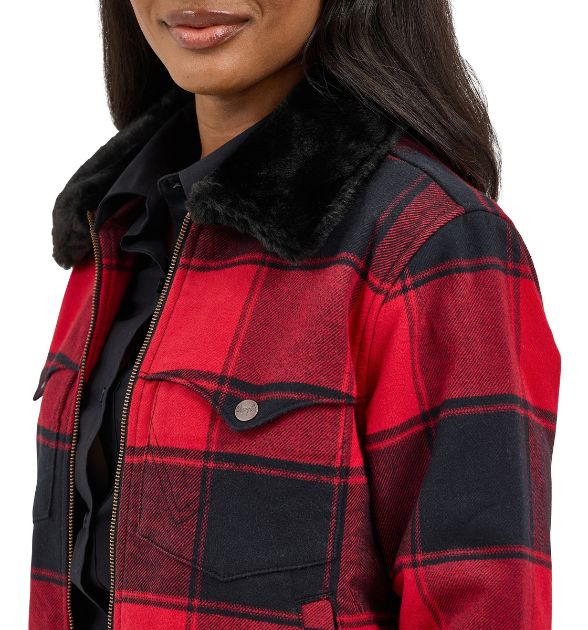 Wrangler Women's Red & Black Plaid Jacket | Western Country Jacket