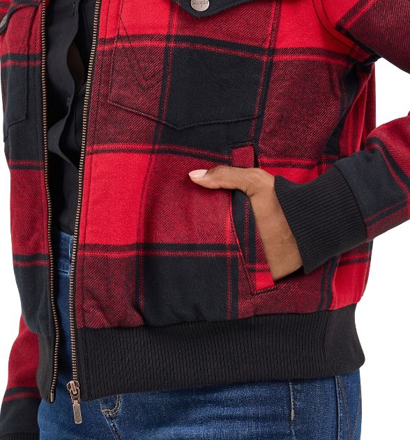 Wrangler Women's Red & Black Plaid Jacket | Western Country Jacket