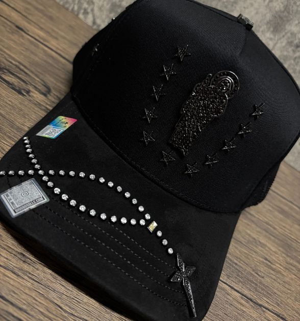 Bigg Boss Men's San Judas Star Snapback Cap – Black | Embroidered Western Hat