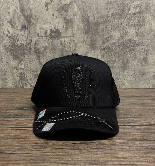 Bigg Boss Men's San Judas Star Snapback Cap – Black | Embroidered Western Hat