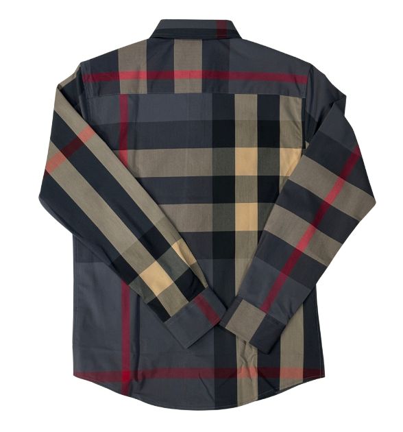 The Blue Men's Long Sleeve Plaid Shirt – Grey