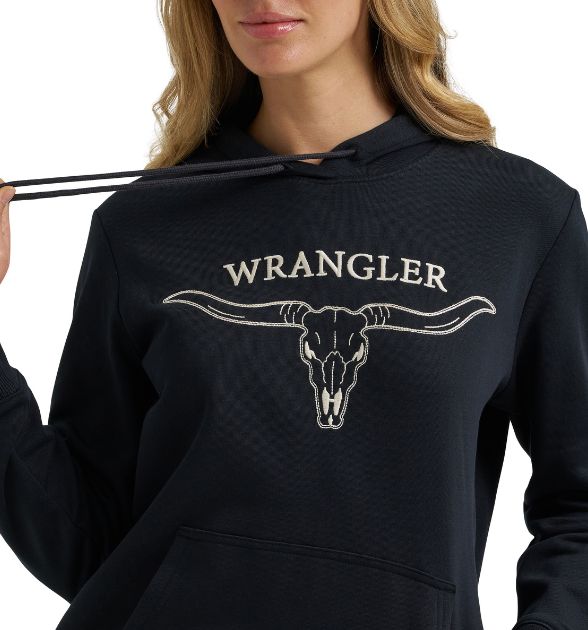 Wrangler Retro® Hoodie in Black Beauty - Western Pullover Hoodie