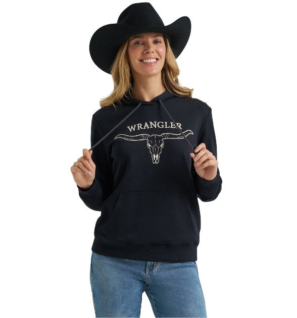 Wrangler Retro® Hoodie in Black Beauty - Western Pullover Hoodie