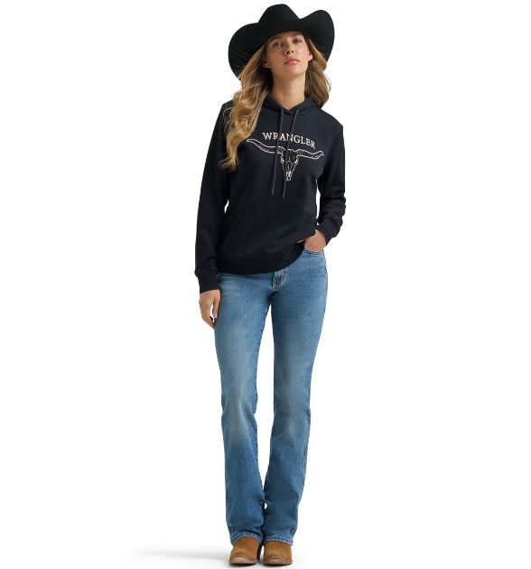 Wrangler Retro® Hoodie in Black Beauty - Western Pullover Hoodie